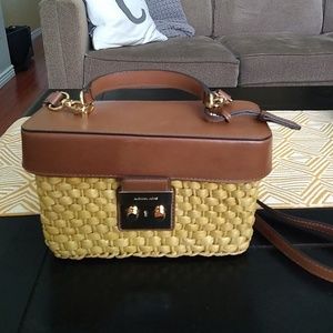 MICHAEL KORS Gabriella Straw Satchel Purse